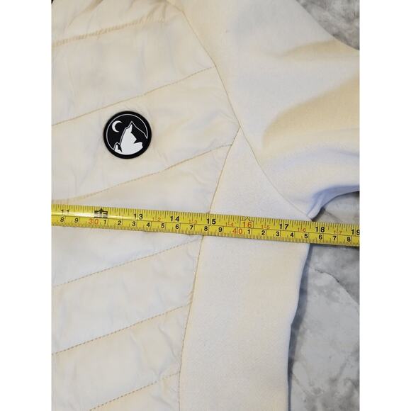ZYIA Active Courchevel Fleece Hybrid Jacket Size SMALL Cream Activewear Coat - Picture 14 of 16